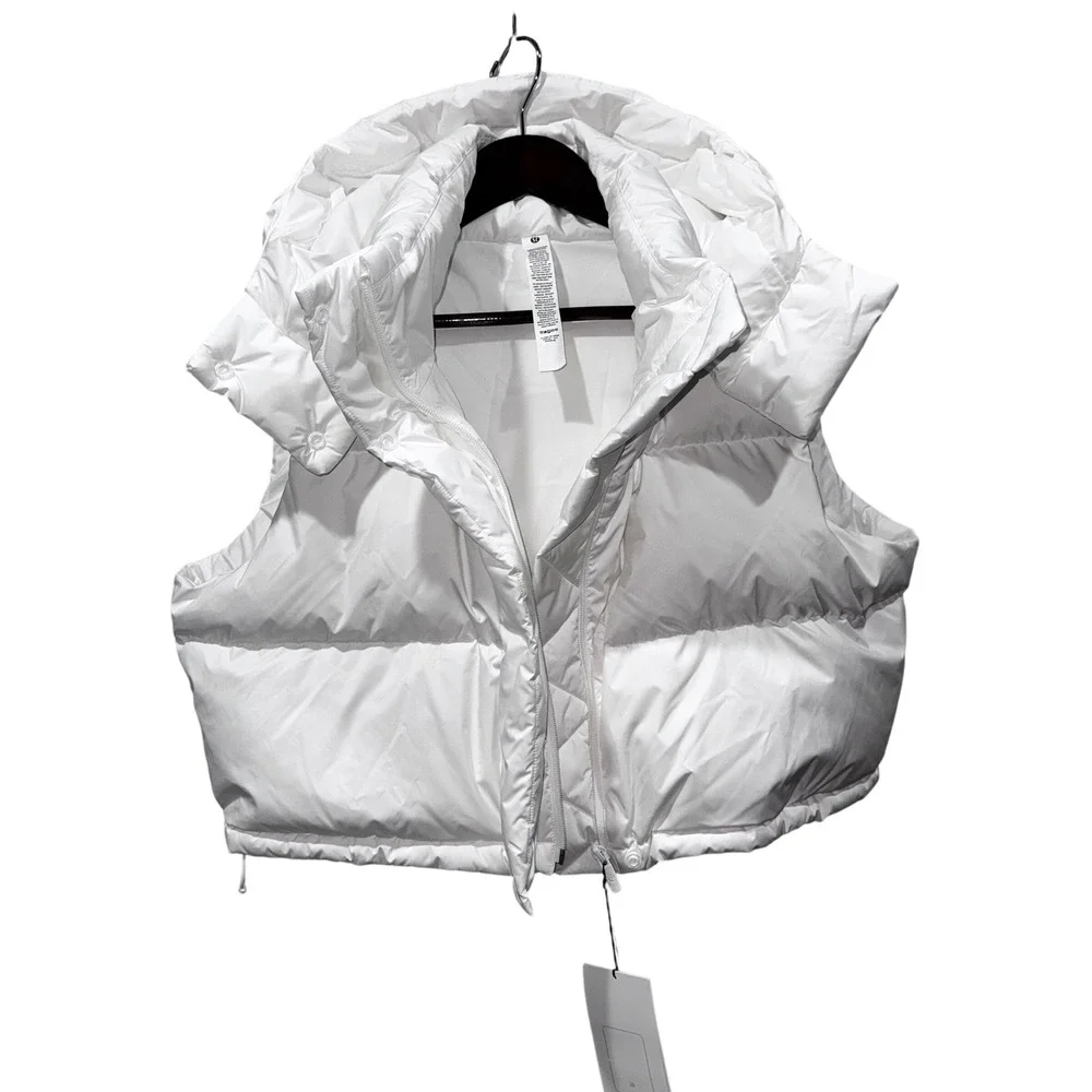 Lululemon Wunder Puff Super-Cropped Vest Womens 12 White NEW LW4CB9S Down Puffer